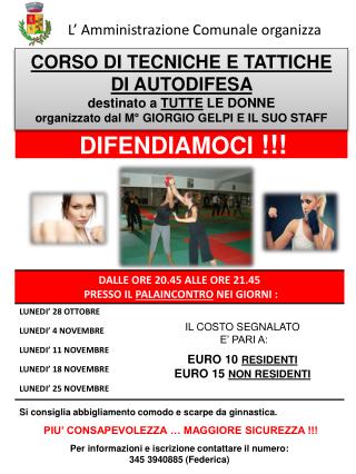 L’ Amministrazione Comunale organizza