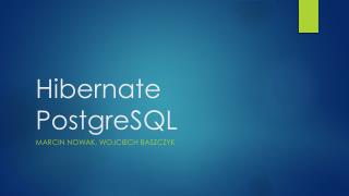 Hibernate PostgreSQL