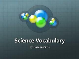 Science Vocabulary