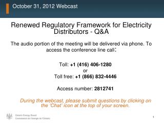 October 31, 2012 Webcast