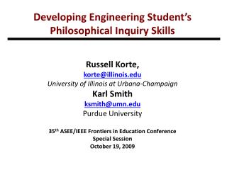 Developing Engineering Student’s Philosophical Inquiry Skills