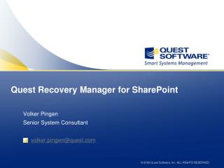 Quest Recovery Manager for SharePoint