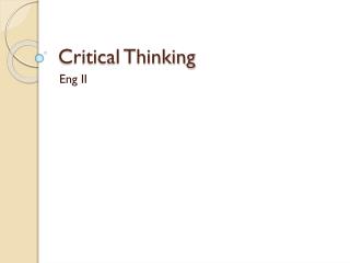 Critical Thinking