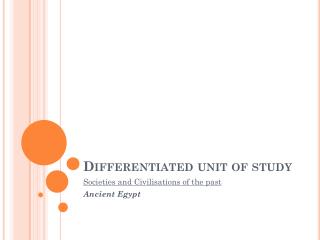 Differentiated unit of study
