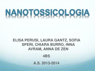 NANOTOSSICOLOGIA