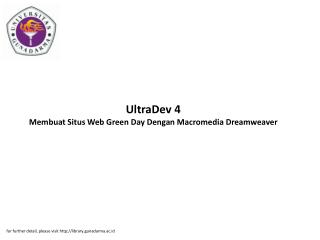UltraDev 4 Membuat Situs Web Green Day Dengan Macromedia Dreamweaver