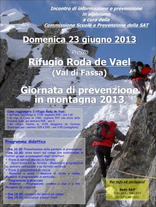 Incontro di informazione e prevenzione in alpinismo a cura della