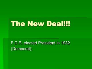The New Deal!!!