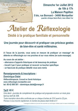 A telier de R éflexologie Dédié à la pratique familiale et personnelle