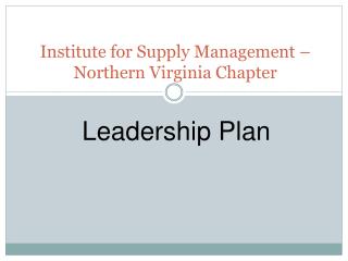 Institute for Supply Management – Northern Virginia Chapter