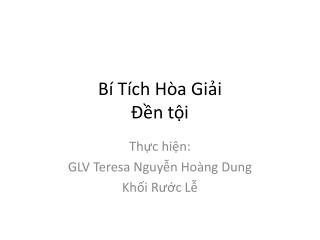 Bí Tích Hòa Giải Đền tội