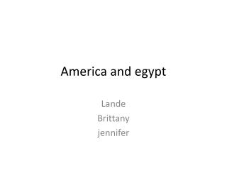 America and egypt