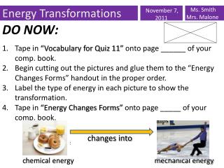 Energy Transformations