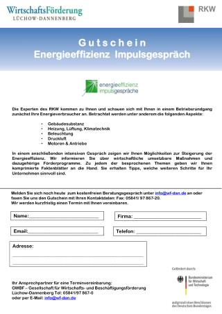 G u t s c h e i n Energieeffizienz Impulsgespräch