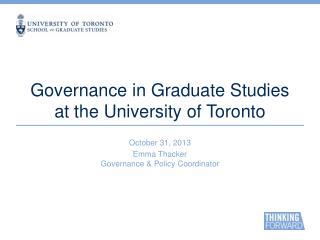 Governance in Graduate Studies at the University of Toronto