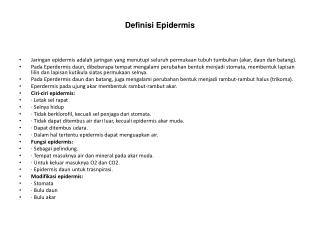 Definisi Epidermis