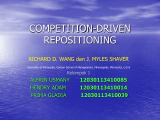 COMPETITION-DRIVEN REPOSITIONING