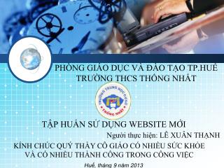 PHÒNG GIÁO DỤC VÀ ĐÀO TẠO TP.HUẾ TRƯỜNG THCS THỐNG NHẤT