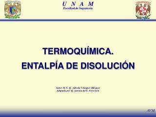 TERMOQUÍMICA. ENTALPÍA DE DISOLUCIÓN