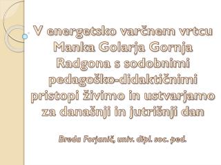 Energetsko varčen vrtec
