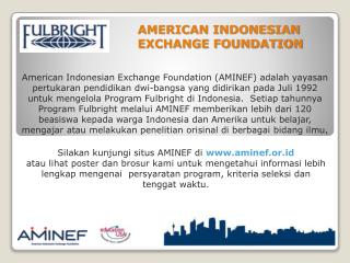 AMERICAN INDONESIAN EXCHANGE FOUNDATION