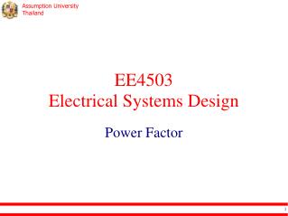 EE4503 Electrical Systems Design