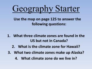 Geography Starter