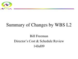 Summary of Changes by WBS L2