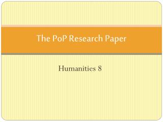 The PoP Research Paper