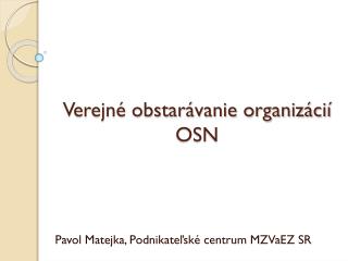 Verejné obstarávanie organizácií OSN