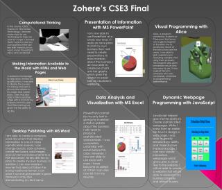 Zohere’s CSE3 Final