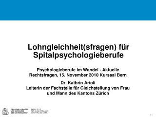 Lohngleichheit( sfragen ) für Spitalpsychologieberufe