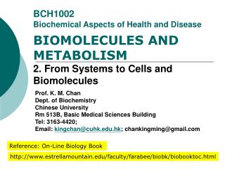 BCH1002 Biochemical Aspects of Health and Disease