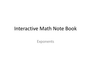 Interactive Math Note Book