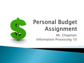 Personal Budget Assignment