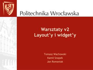 Warsztaty v2 Layout’y i widget’y