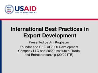 International Best Practices in Export Development