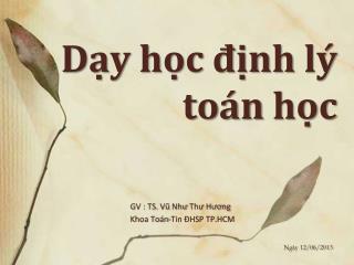 Dạy học định lý toán học