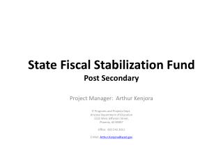 State Fiscal Stabilization Fund Post Secondary