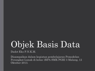 Objek Basis Data