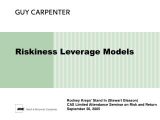 Riskiness Leverage Models