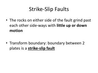 Strike-Slip Faults