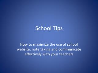 School Tips