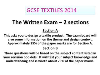 The Written Exam – 2 sections