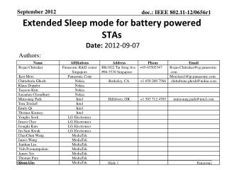 Extended Sleep mode for battery powered STAs