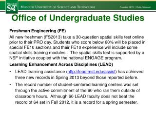 Office of Undergraduate Studies