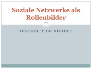 Soziale Netzwerke als Rollenbilder