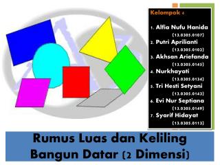 Rumus Luas dan Keliling Bangun Datar (2 Dimensi)