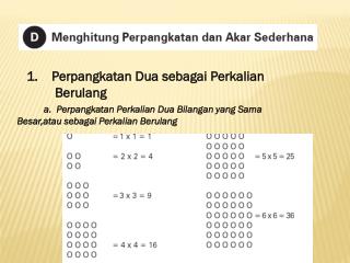 1 . Perpangkatan Dua sebagai Perkalian Berulang