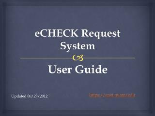 eCHECK Request System